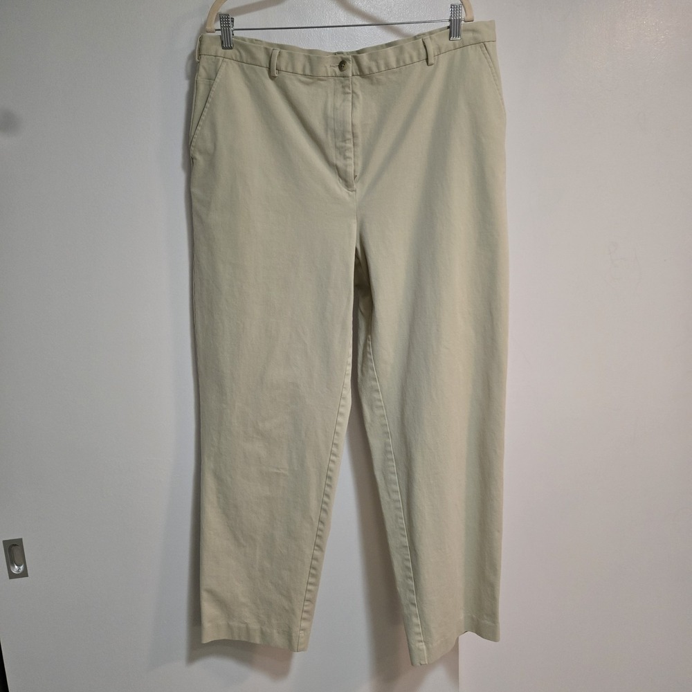 LL Bean 20 Tall Khaki Original Fit Cotton Twill Pants 38x30 Flat Front WH20